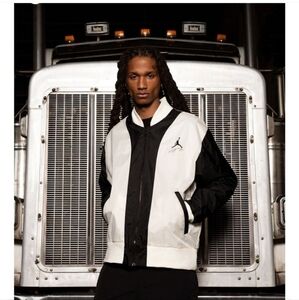 NWT Jordan Flight Nylon  Black and White MVP Bomber Jacket